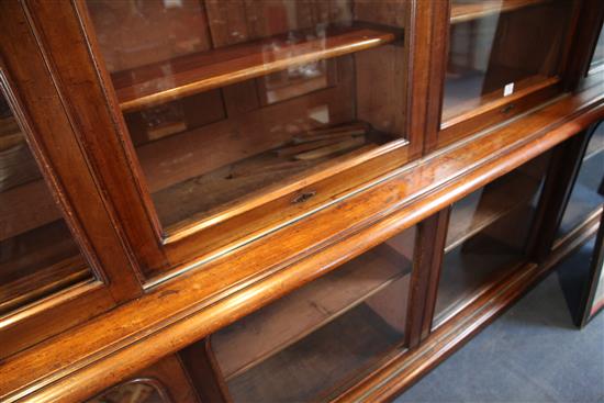 A Victorian oak library bookcase, W.8ft 2in. D.1ft 9in. H.7ft 3.5in.